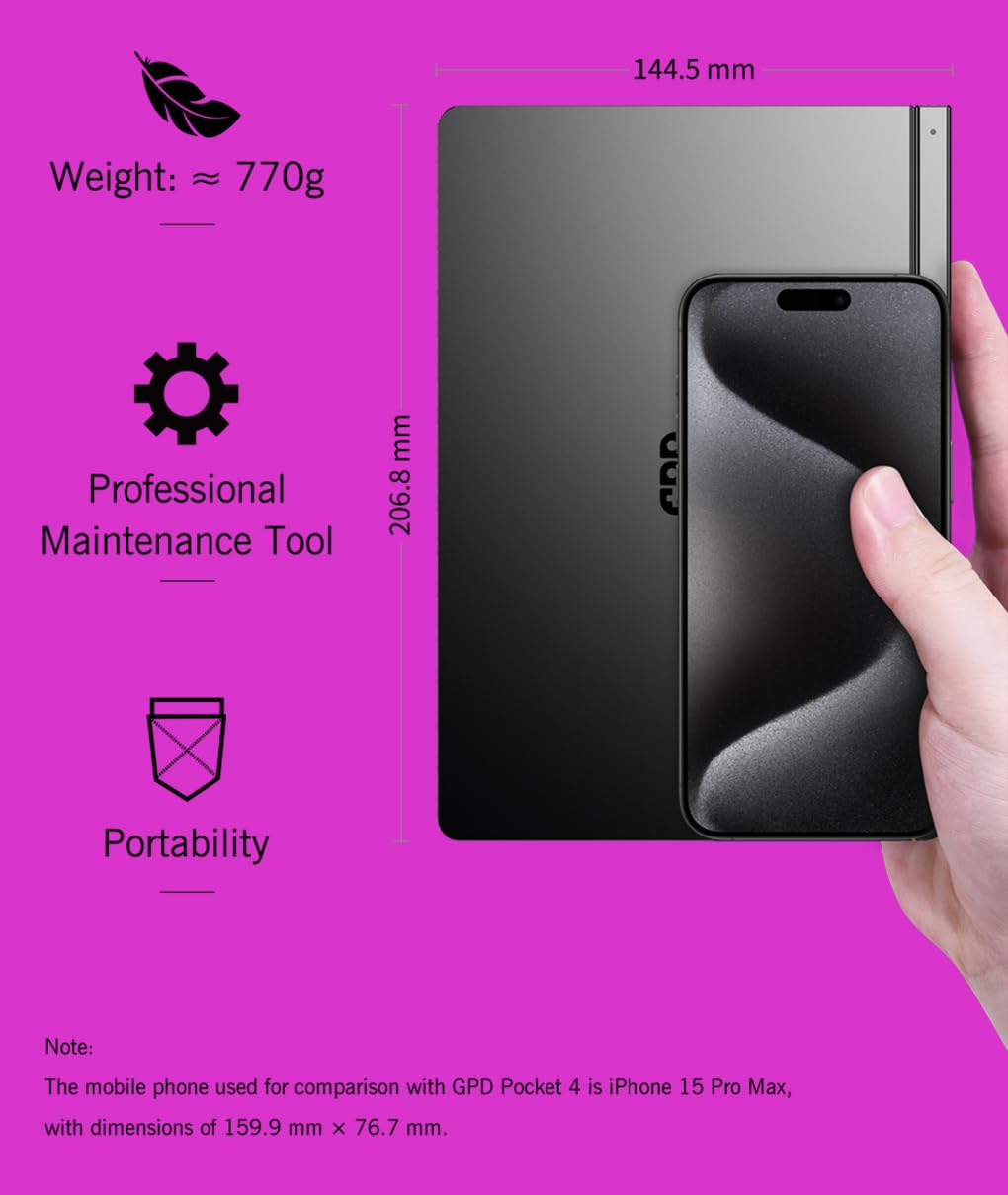 GPD Mini Notebook Pocket 4 Com Tela Touchscreen De 8,8